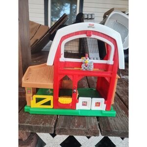 2005 Fisher Price Little People Barn K7925 with Sounds‎ Farm Playset Works!